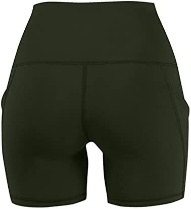 Dsodan Booty Shorts para mulheres de ioga de cintura alta Treinamento de controle de barriga feminina Executando shorts