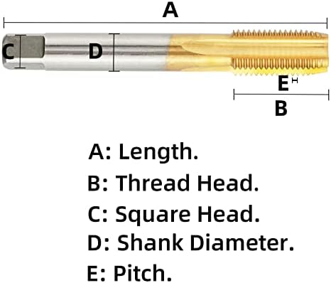 ACRETEEL HSS 5/8 -24 Máquina revestida com Ti Ti, 5/8 x 24 Titanium com titânio Tap Tap Hand Right Hand