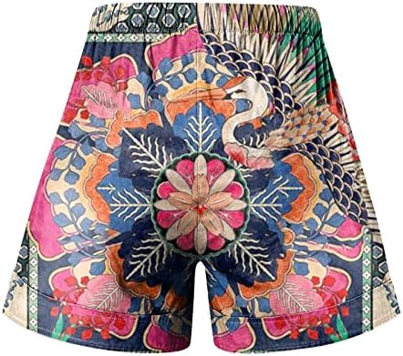 Shorts casuais de verão para mulheres Chaução alta da cintura solta shorts de ginástica de ginástica retrô shorts de verão leves