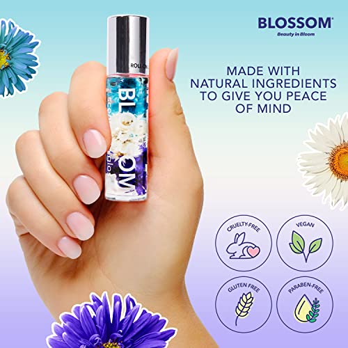 Blossom Scent Roll On Lip Gloss, infundido com flores reais, fabricado nos EUA, 0,40 fl oz, 2 pacote, framboesa/melancia