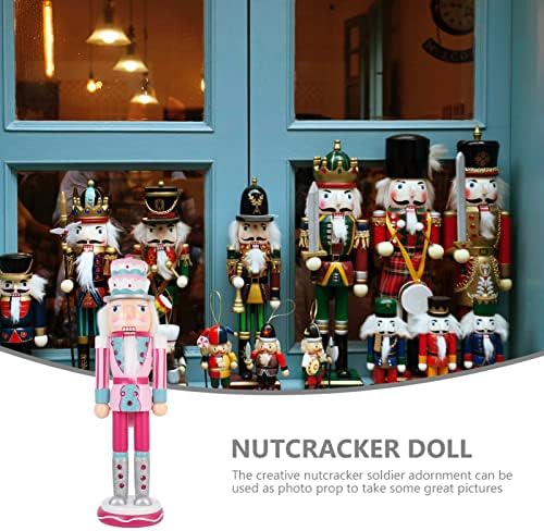Pretyzoom Nutcracker Figuras 14Nas Ornamentos de quebra -nozes de natal Pink Quebra -nutrinhas rosa Ornamentos tradicionais