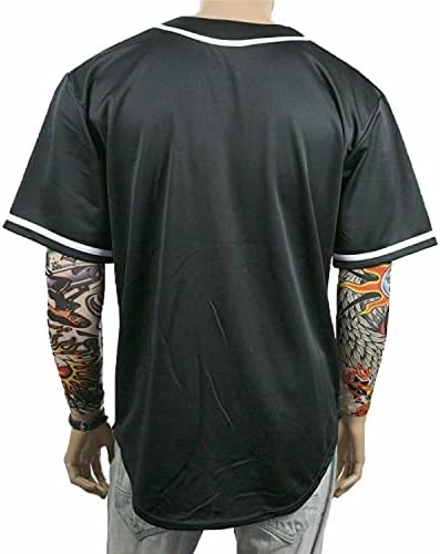 Pullonsy Black Custom Baseball Jersey for Men Full Button Mesh Nome da equipe bordado e números S-8xl