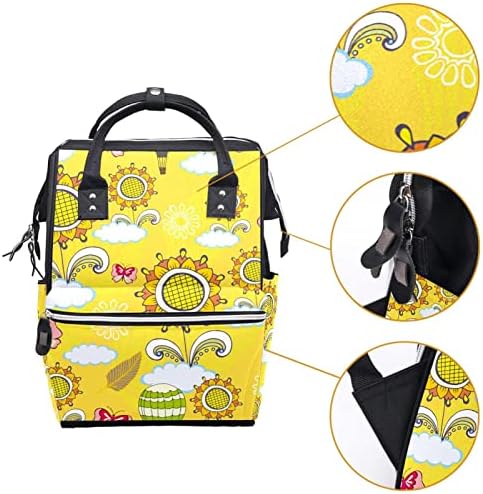 Mochila de viagem Guerotkr, bolsa de fraldas, bolsas de fraldas de mochila, padrão de borboleta de floresta amarela de