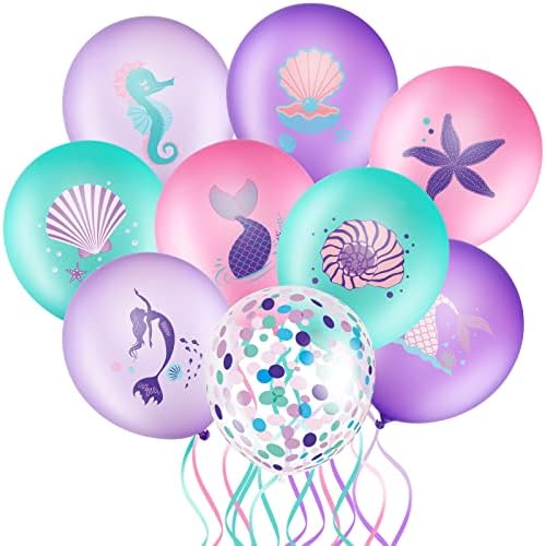 Balões de festa de sereia se esgotar sob o mar de aniversário tem temas festas de balões decorações de sereia oceânica