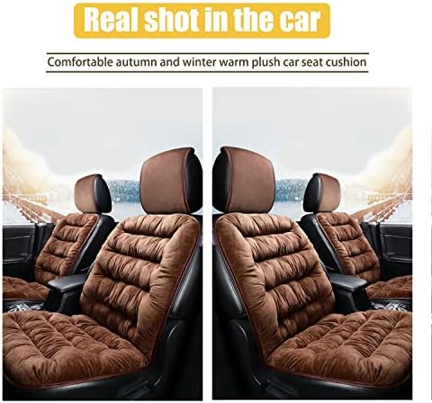 Aicel coberta de assento de carro almofadada, almofada de assento de pelúcia curta para a almofada traseira dianteira, protetor de assento