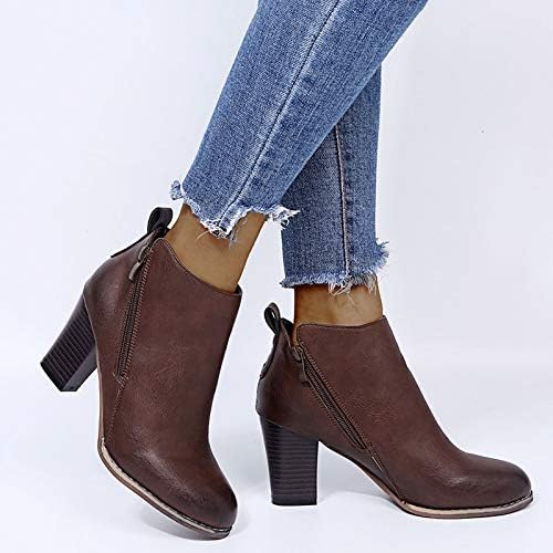 Mulheres Leewos Women Boots Cowgirl Sapatos quadrados curtos de dedo boêmio Botas de cor pura Botas básicas botas ocidentais botas