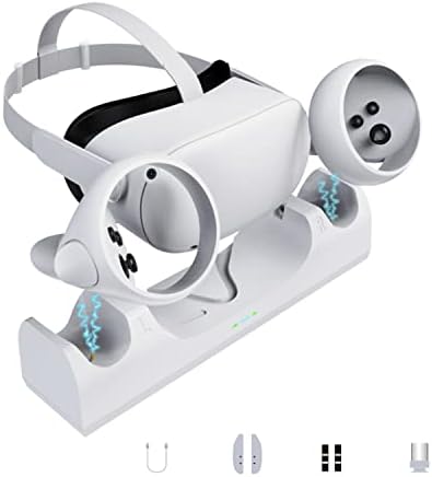 Puosuo Charging Dock para Oculus Quest 2/Meta Quest 2, Stand de carregamento de fone de ouvido VR Compatível com Oculus Quest