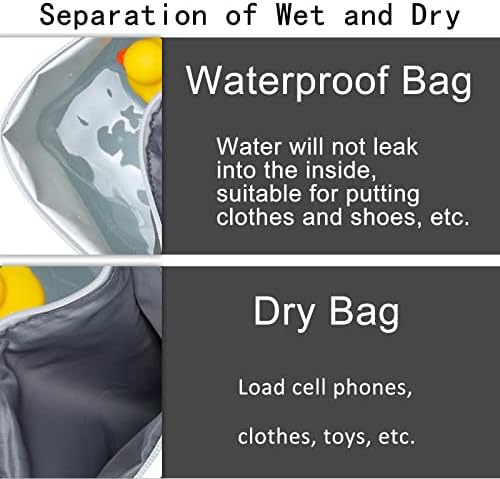 Yakuss Met Dry Sacos para fraldas de pano de bebê, sacos de ginástica de ioga de via de viagem reutilizáveis ​​de viagens à prova