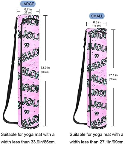 Olá, idioma diferente, saco de transportadora de tapete rosa com alça de ombro de ioga bolsa de ginástica bolsa de praia