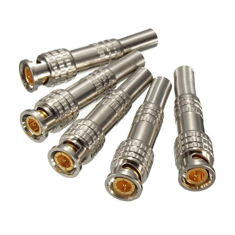 V-Fiabilidad 12 Pacote BNC Conectores coaxiais masculinos RG59 RG6 PARAFUSO DE GOLA TERMINAL COAXIAL RG6 No adaptador de latão