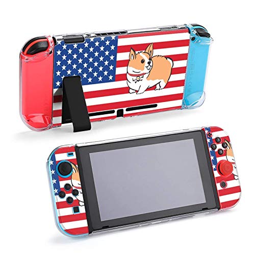 Caso para Nintendo Switch American Flag e Corgi Cinco Pieces Definir acessórios de console de casos de capa protetora para o Switch