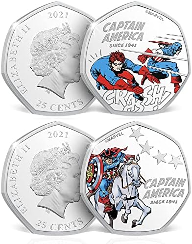 Pacote completo A coleção completa oficial do Capitão América - 14 moedas/medalhas das cenas mais memoráveis ​​dos quadrinhos