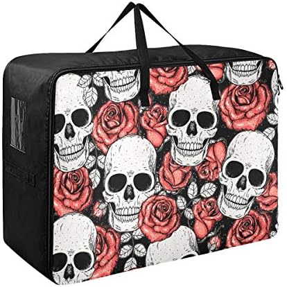 N/ A Bolsa de armazenamento de grande capacidade de N/ A - Decoração do organizador de roupas de Roses e Rosas Decoração do Zíper