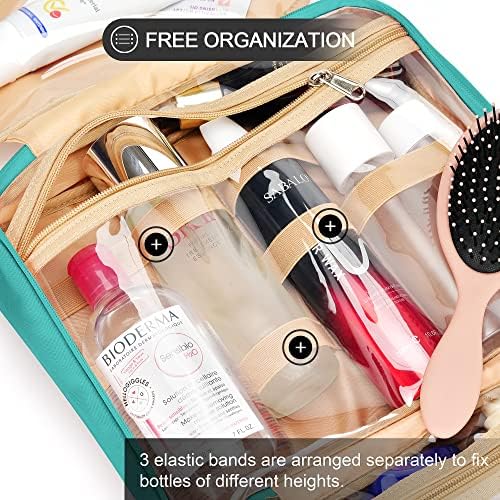 Bolsa de higiene pessoal pendurada em viagem coosky para mulheres, segura shampoo em tamanho real, com compartimento de