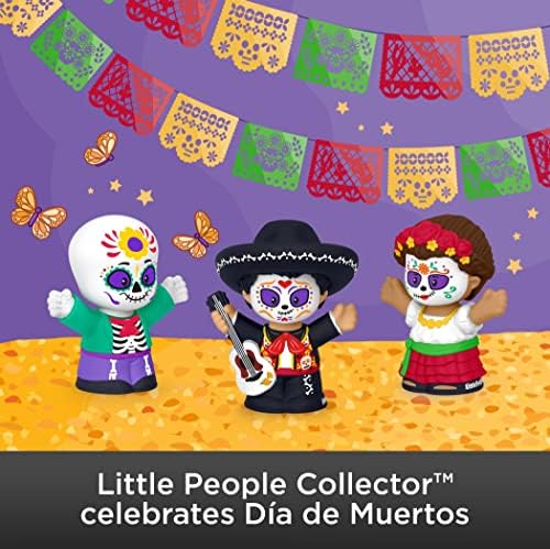 Coletor Little People Día de Muertos Edição Especial ambientada em um pacote de presentes de exibição para adultos e