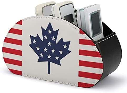 USA Canadá bandeira de controle remoto de TV PU Organizador de caixa de armazenamento com 5 compartimentos para escritório