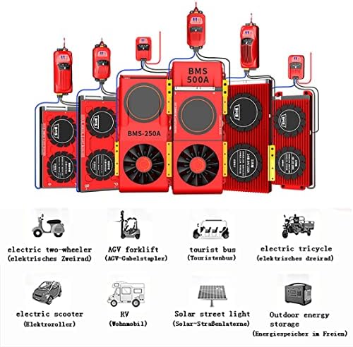 HHXX LIFEPO4 BMS 16S 48V 80A ~ 250A, placa de proteção paralela da embalagem, placa de proteção contra bateria com ventilador,