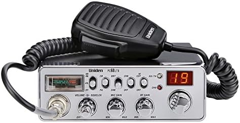 UNIDEN PC68LTX Rádio CB de 40 canais com interruptor PA/CB, controle de ganho de RF, controle de ganho de microfone, medidor