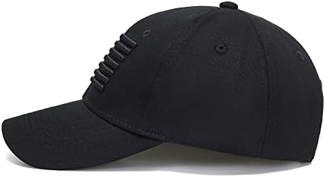 Diyyopin Black Baseball Cap Flag 3D Bordado Dad Trucker Sun Hat Sun