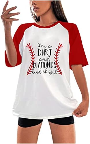 T-shirt de beisebol mrgiinri para mulheres 2023 Camisas de beisebol engraçadas de verão