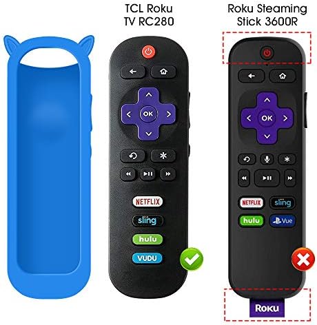 Caso de proteção para TCL ROKU TV RC280 REMOTO REMOTO, CAPA DE SILICONO PROVA REMOTO CONTROTO SKEL, FOO DE CATO DE CAT ANTIM SLIP