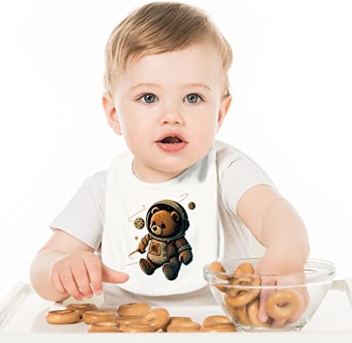 Mêndos de bebês de urso espacial - babadores de alimentação de bebê fofos - babadores de astronautas para comer
