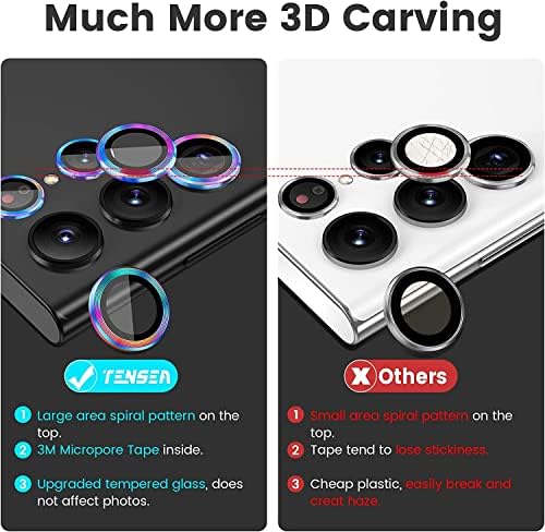 Zeking para Samsung Galaxy S23 Protetor de lente de câmera Ultra, 9H Protetor de tela de capa de câmeras de vidro temperado