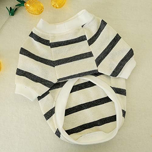 Pijama de cachorro com capuz Fashion Pet Stripes Camisa Love Prind Cat Summer Pullover Apparel camiseta adequada para