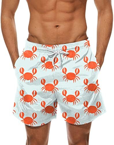 Shorts de ginástica de ozmmyan para homens calças de praia impressas Surf Surf Lace elástico Up Cropped calças havaianas