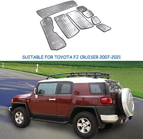 Windshield pôr do sol dobrável UV Ray Reflector Auto Janela Sun Sun Adequada para Toyota FJ Cruiser 2007-2021, Auto Interior Sun Protection