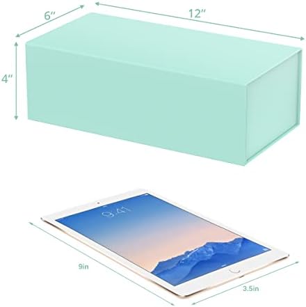 Caixa de presente Mondepac com tampa de fechamento magnético 12 x 6 x 4 para presentes, luxo para embalagens de presentes, caixa