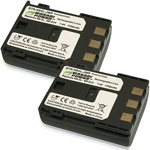 Wasabi Power Battery for Canon NB-2L, NB-2LH, BP-2L5, BP-2LH & Canon FV500, FVM20, FVM30, FVM100, FVM200, HV20, HV30, PowerShot