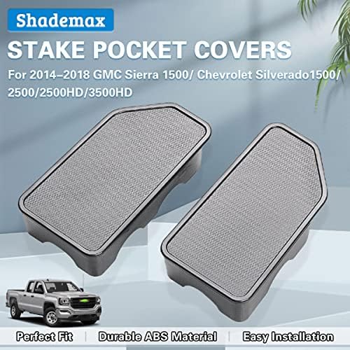 Shademax Custom Fit for Stake Capas de bolso 2014-2018 GMC Sierra 1500, Chevy Silverado 1500/2500/2500hd/3500 Caminhão de caminhão