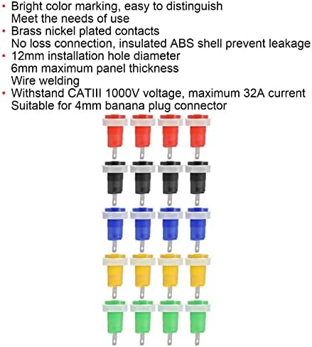 FTVogue 4 SET BANANA SOCKENT POST POST Jack Plug Plug Solding Terminal de aterramento 4mm 402 1KV 32A, Terminais