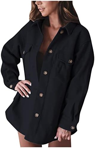 Jaqueta casual de outono de manga comprida para mulheres Date Night Plus Size Jackets Solid ajustada em algodão do pescoço