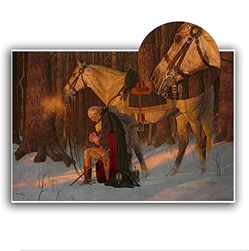 Oração de George Washington no Valley forge Print Poster Canvas Art HD História da imagem clássica da parede de parede quarto