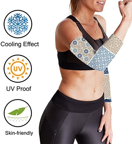 Mulheres UV Sun Protection Arm Mangas, mangas de resfriamento Escudo de tampa de braço para homens Padrão de bicicleta