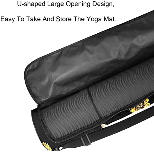 Girassol Backer Back Back Yoga Mat Bags Full-Zip Yoga Bolsa de transporte para homens, Exercício de ioga transportadora