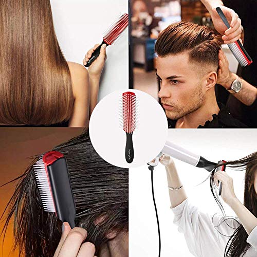 Brush de cabelo de nuanga 9 linhas, escova de cabelo removível fácil para modelar de destanze