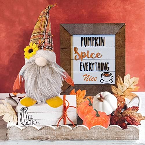 Farmhouse Triered bandeja decoração de outono conjunto Autumn Ação