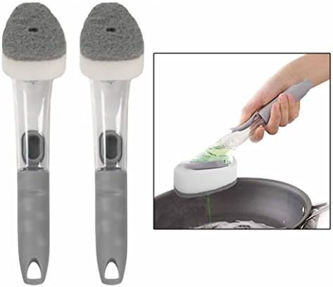 2 Dishate Sponge Wand Sabão Dispensação de escova de limpador de lavagem Refiliário Cozinha de dispensador