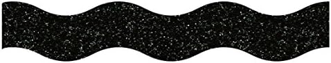 Melhor criação gtd206 onda de design de fita glitter - preto, 15mm5m