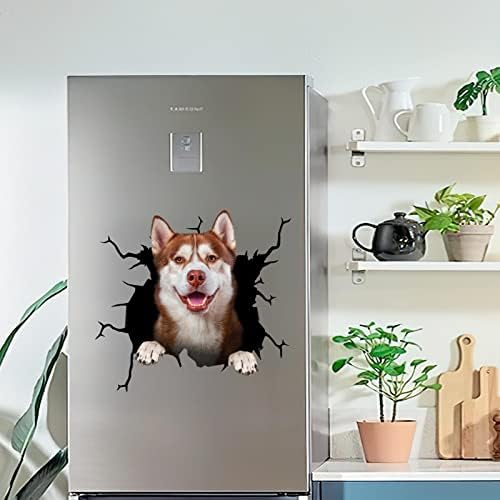 Camellia Print Siberian Husky Window Decalque Husky Mom Decal