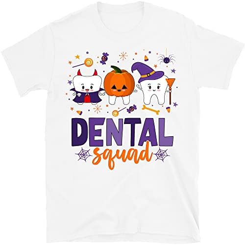 Camisa de esquadrão dental do Halloween, camiseta dental pupmkin, camisa do presente do dentista de Halloween, truques ou