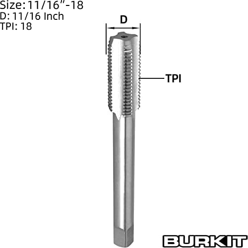 Burkit 11/16 -18 UNS Thread Toque de mão direita, HSS 11/16 x 18 UNS SIGH