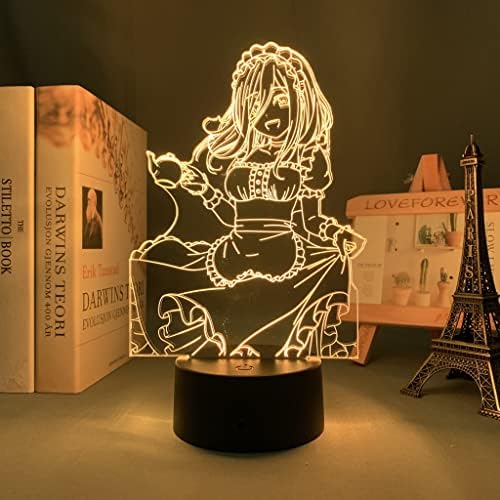 3D Lâmpada Night Light Anime de Typische Quintuplets Miku Nakano Lâmpada de ilusão para crianças 16 cores Mudando com a decoração
