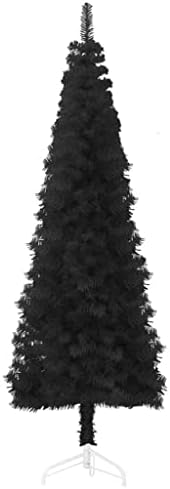 Vidaxl Slim Artificial Half Christmas Tree com Stand Black 59.1