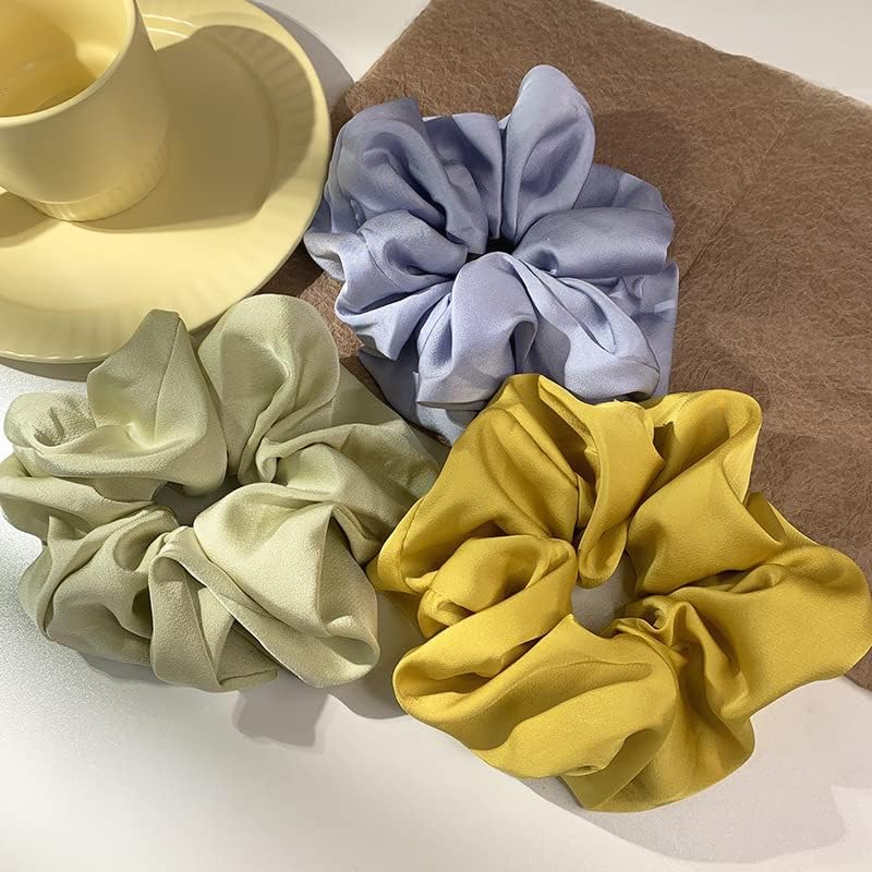 3 pacotes de grandes dimensões Scrunchie macio Big Silk Scrunchies Jumbo Scrunchies gigante Silk Scrunchie Extra grande amplo