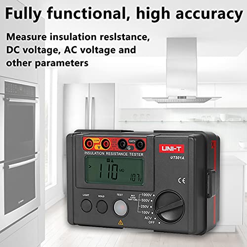 Testador de resistência ao isolamento, ohm medidor, 100V/250V/500V/1000V Voltímetro de 0 a 5g ohm metro megohmmeter, Tester