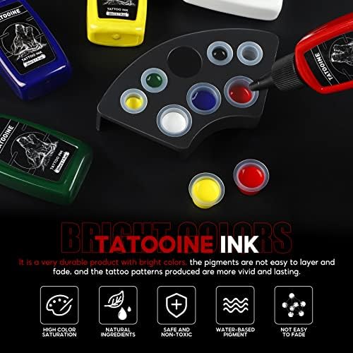 6pcs Tattoo Ink Conjunto 20ml, cor uniformemente duradouro e brilhante e brilhante tatuagem pintando pigmento para tatuagem beleza